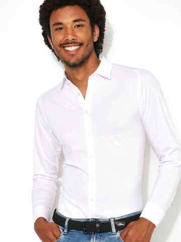 DESOTO Slim fit Button Up Shirt in White