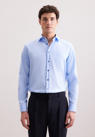 SEIDENSTICKER Comfort fit Overhemd in Blauw: voorkant