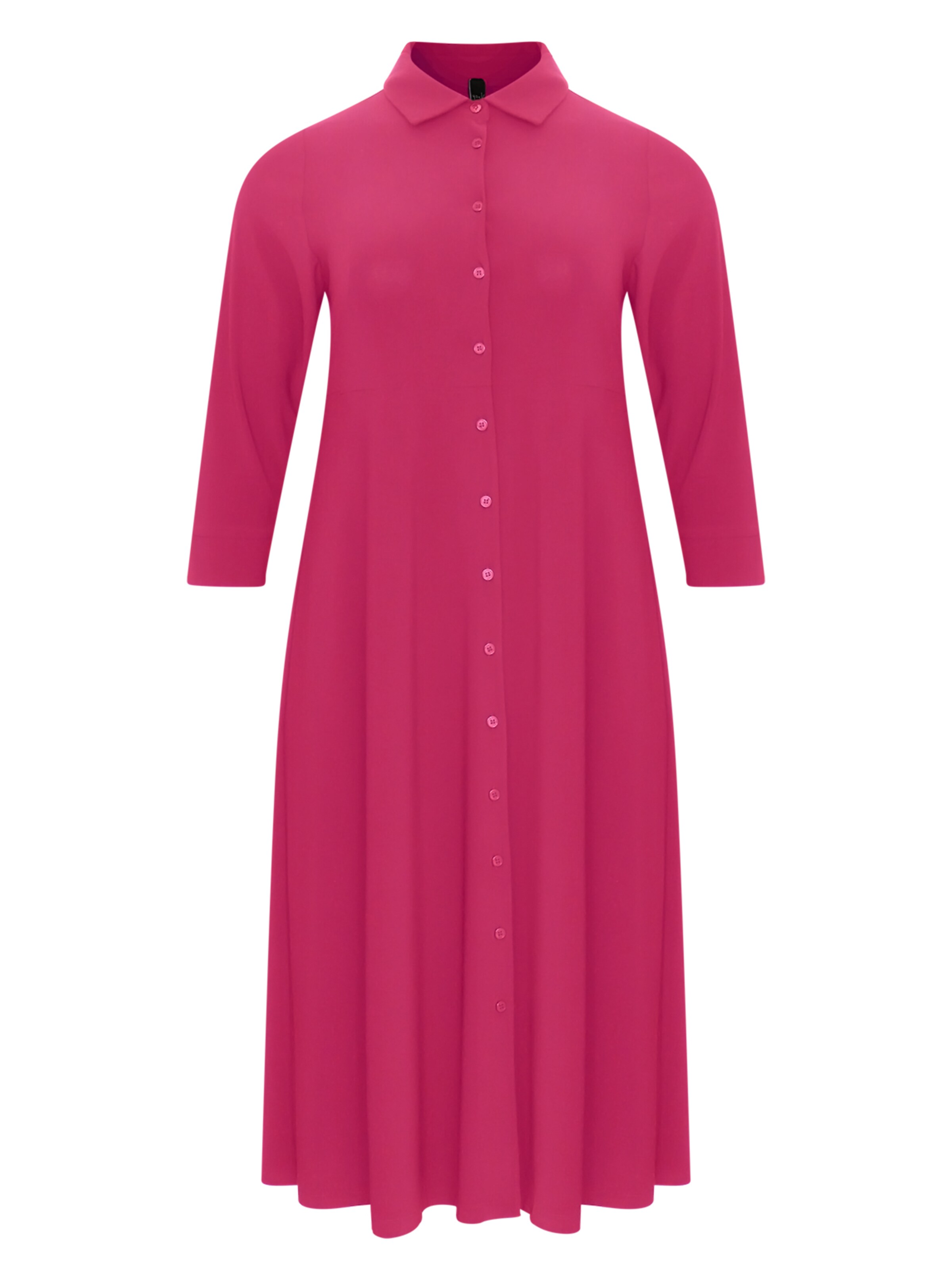 Frauen Große Größen Yoek Kleid ' Dolce ' in Pink - RE86094