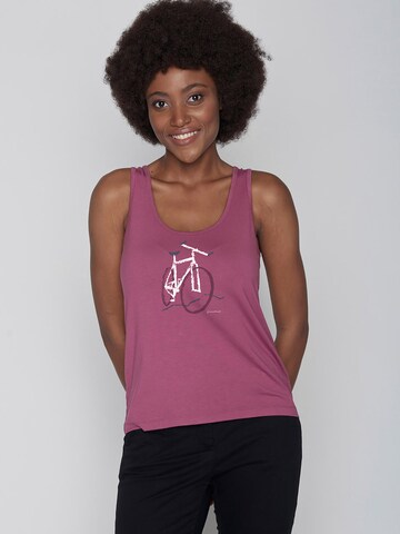 GREENBOMB Top ' Bike Brush ' in Purple: front