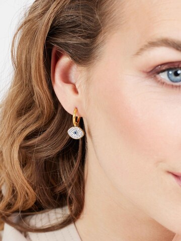 Boucles d'oreilles Lucardi en or : devant