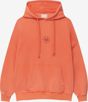 Sweat-shirt Pull&Bear en orange : devant