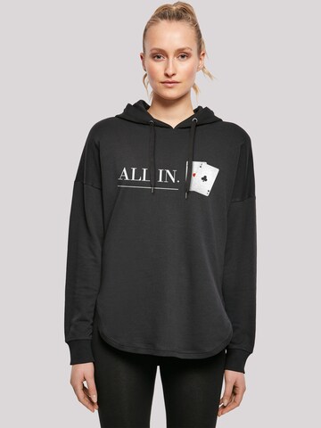 F4NT4STIC Pullover 'Poker All In Karten' in Schwarz: Vorderseite
