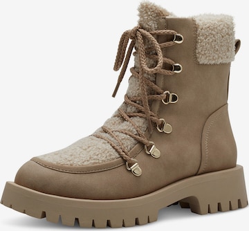 TAMARIS - Botines con cordones en beige: frente