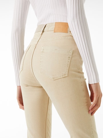 Bershka Flared Broek in Beige