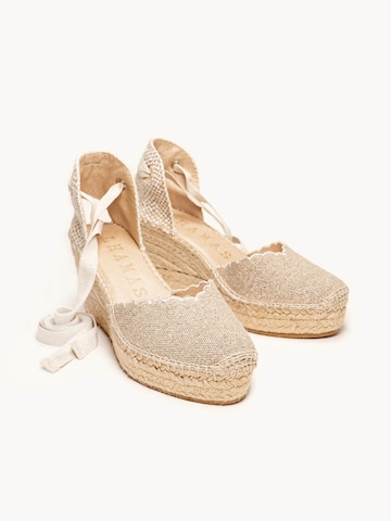 Alhamas - Sandalias 'Alpargata Cuña 8 cm' en plata