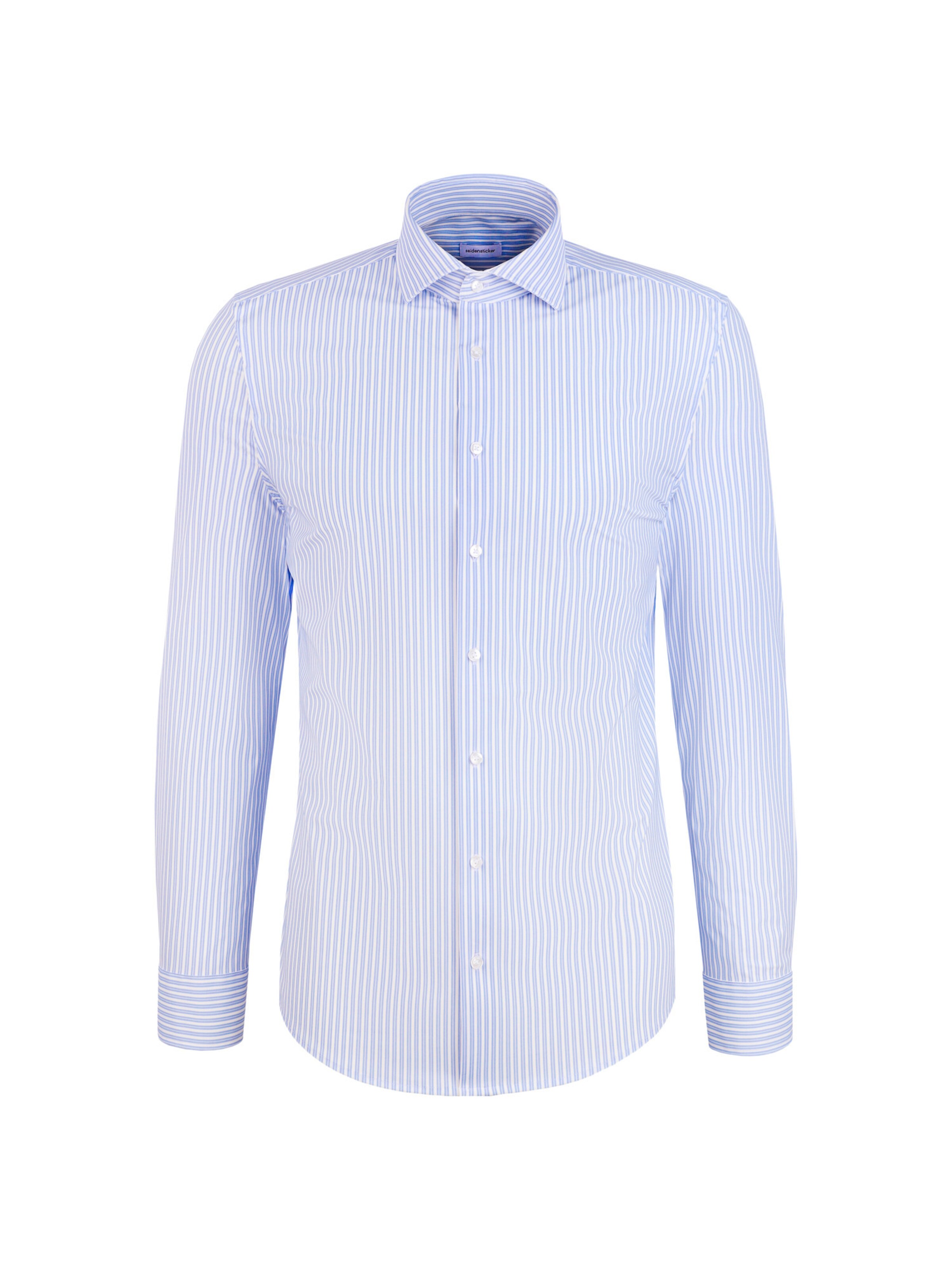 Coupe slim Chemise business 'Schwarze Rose' SEIDENSTICKER en bleu : devant