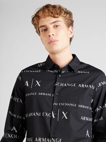 ARMANI EXCHANGE Klasický střih Košile – černá