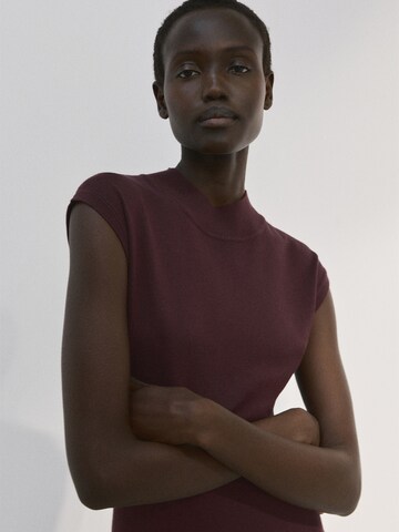 MANGO Gebreide jurk 'Pomodore' in Bruin