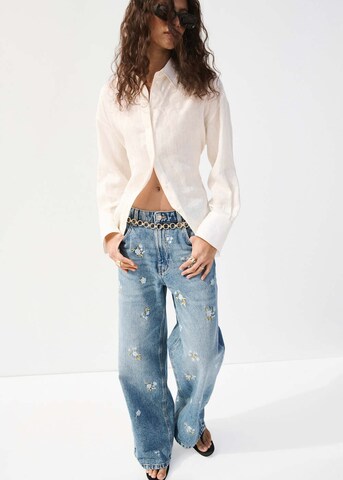MANGO Wide Leg Jeans 'BEVERLY' in Blau