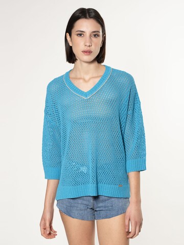 Influencer Sweater in Blue: front