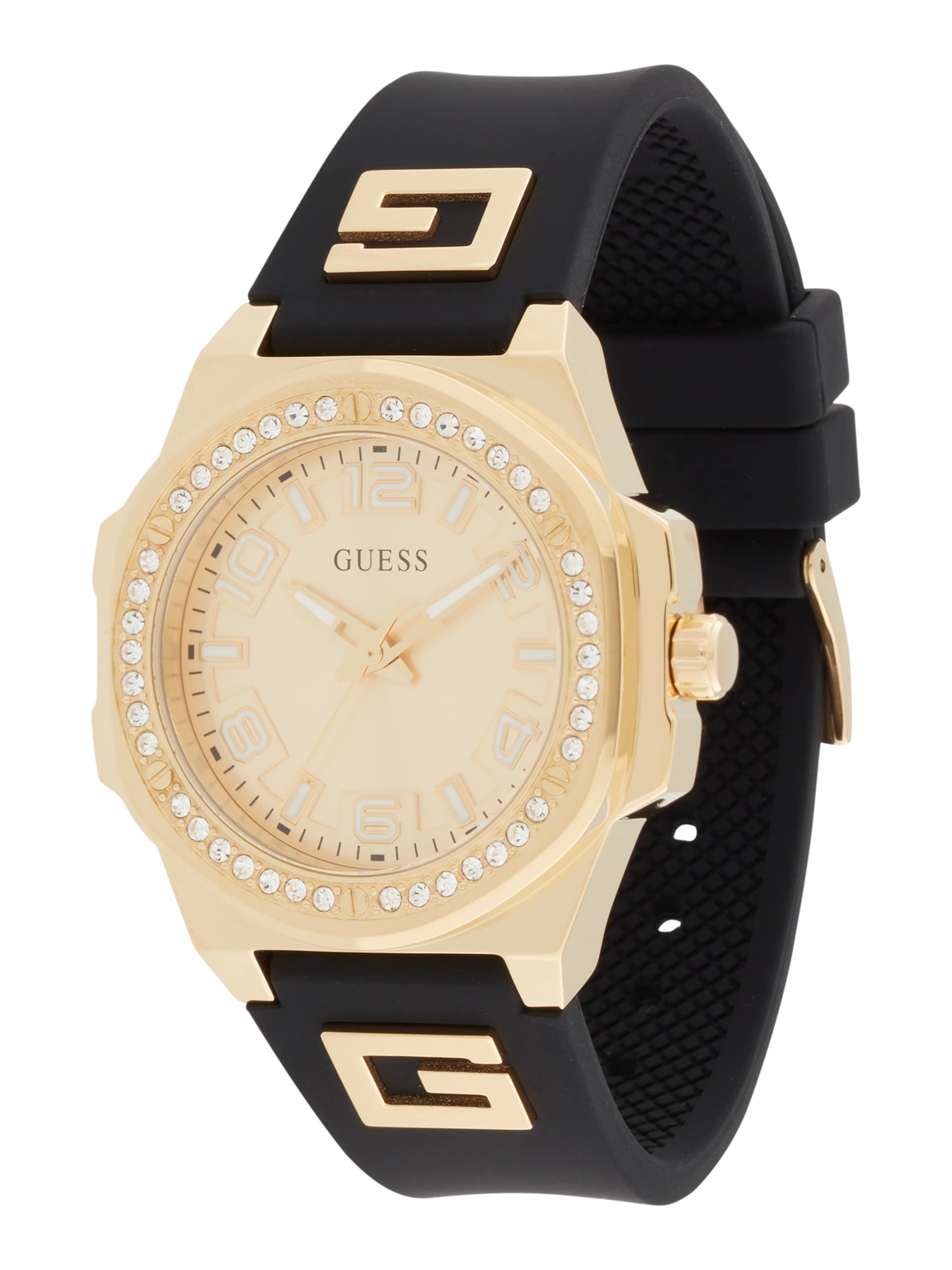 GUESS Аналогов часовник 'Hype' в черно: отпред