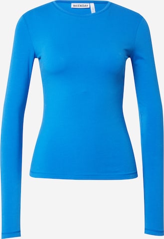 T-shirt WEEKDAY en bleu : devant