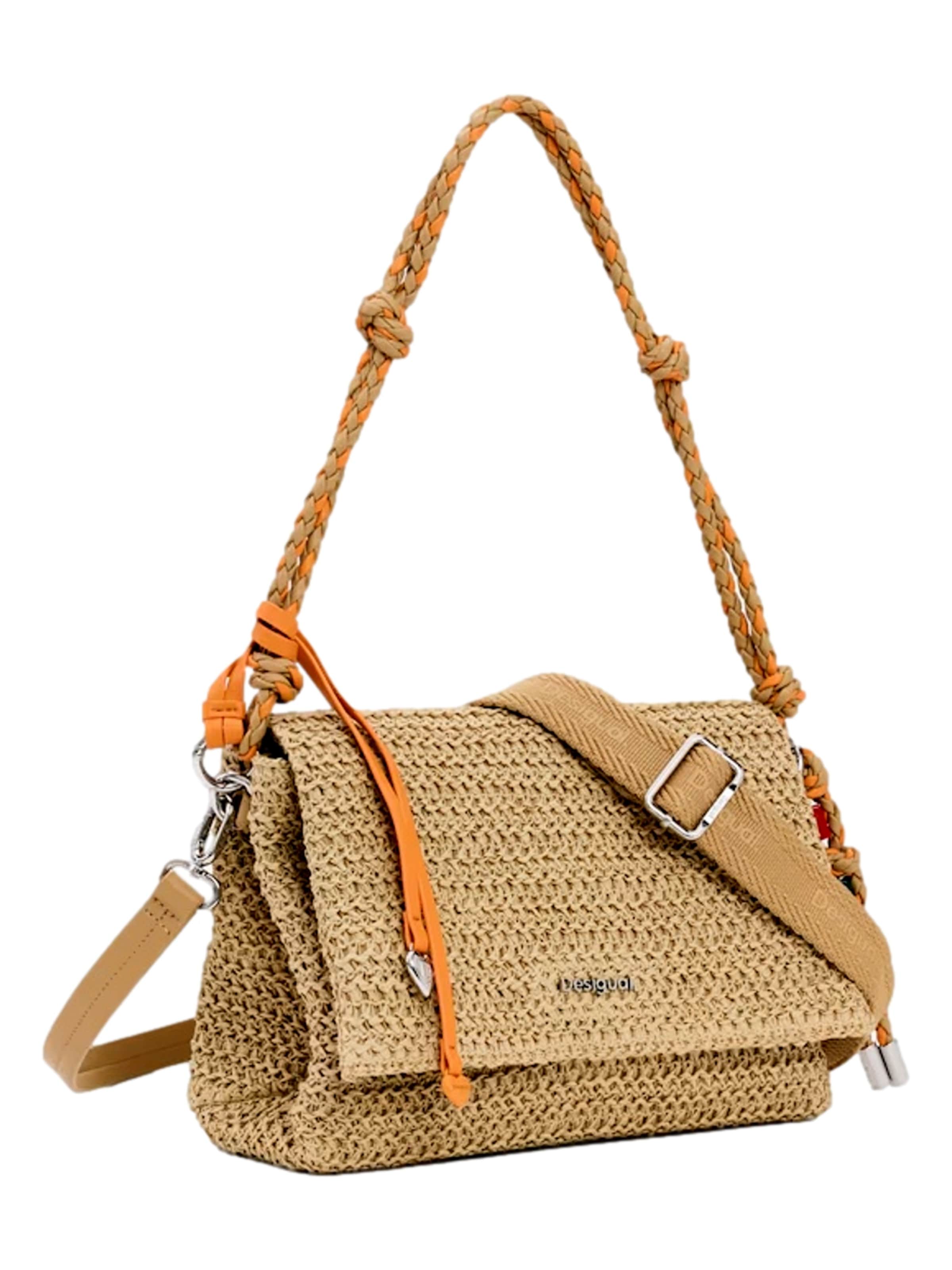 Poșete 'Half Logo Raffia' de la Desigual pe bej