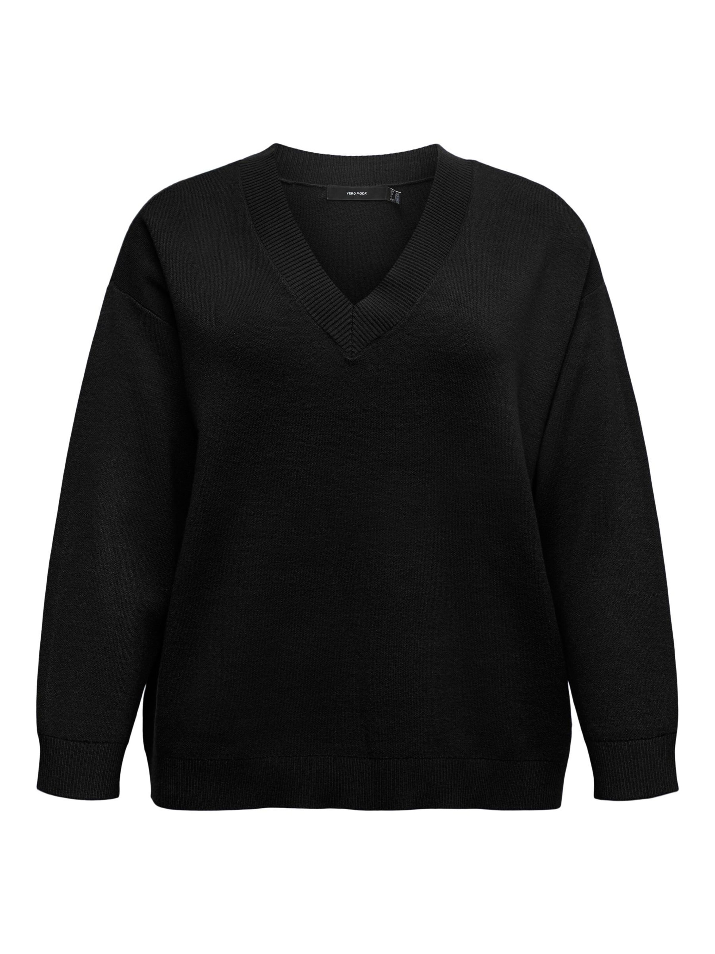 Pull-over 'VMCGOLD' Vero Moda Curve en noir : devant