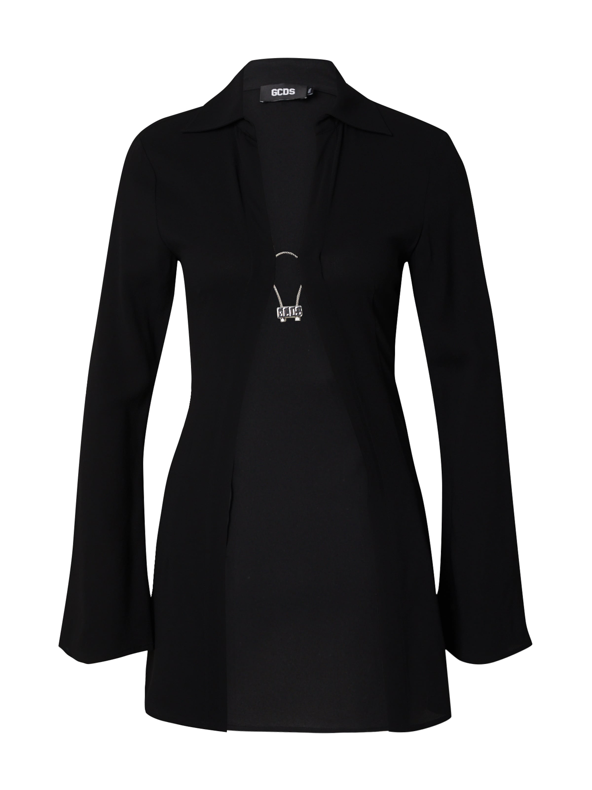 GCDS Blouse 'HOOP' in Zwart: voorkant