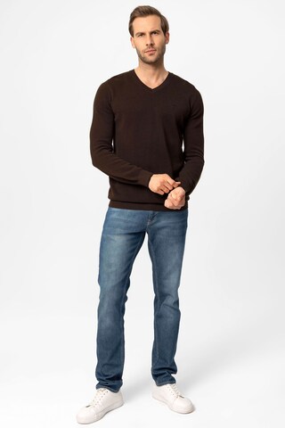 DENIM CULTURE Sweter 'Romario' w kolorze brązowy