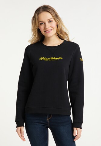 Schmuddelwedda Sweatshirt i svart: framsida