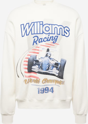 Abercrombie & Fitch Sweatshirt 'FORMULA ONE CHASE' in Wit: voorkant