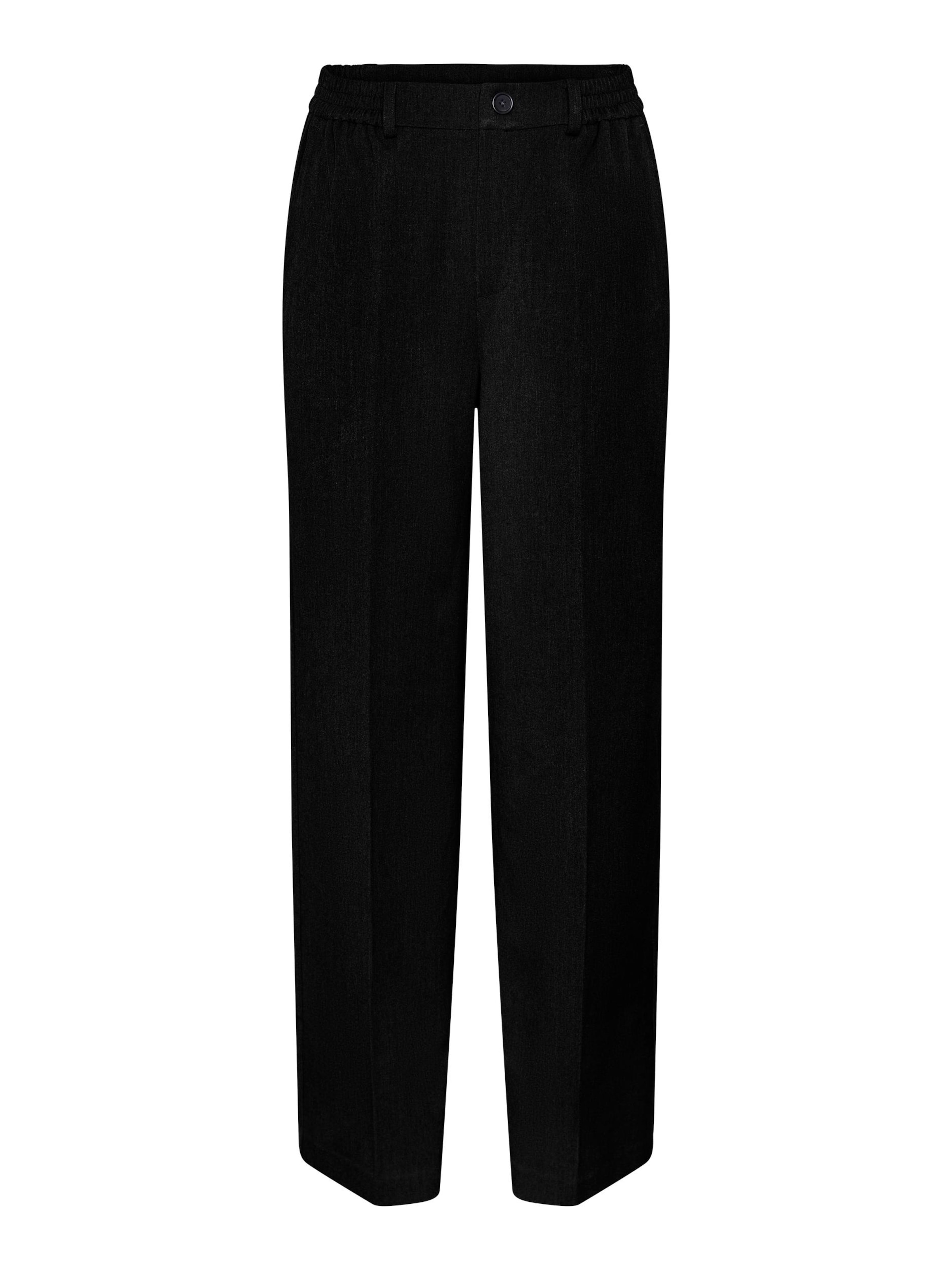 Pantaloni con piega frontale 'Camil' di PIECES in nero: frontale