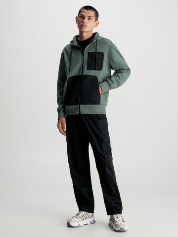 Calvin Klein Jeans Zip-Up Hoodie in Green