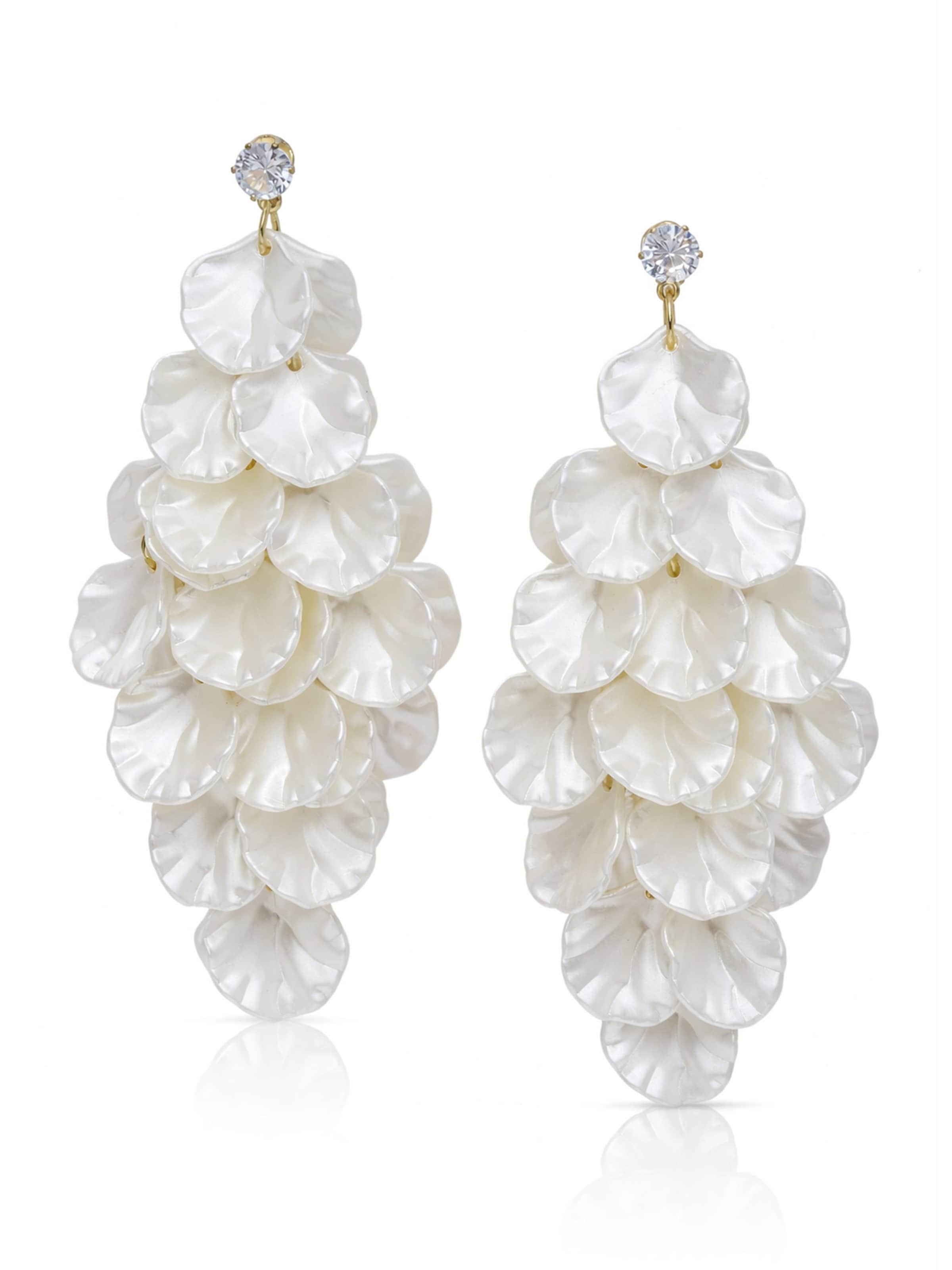 AVANT-GARDE PARIS Oorbellen 'Liravie' in Wit: voorkant