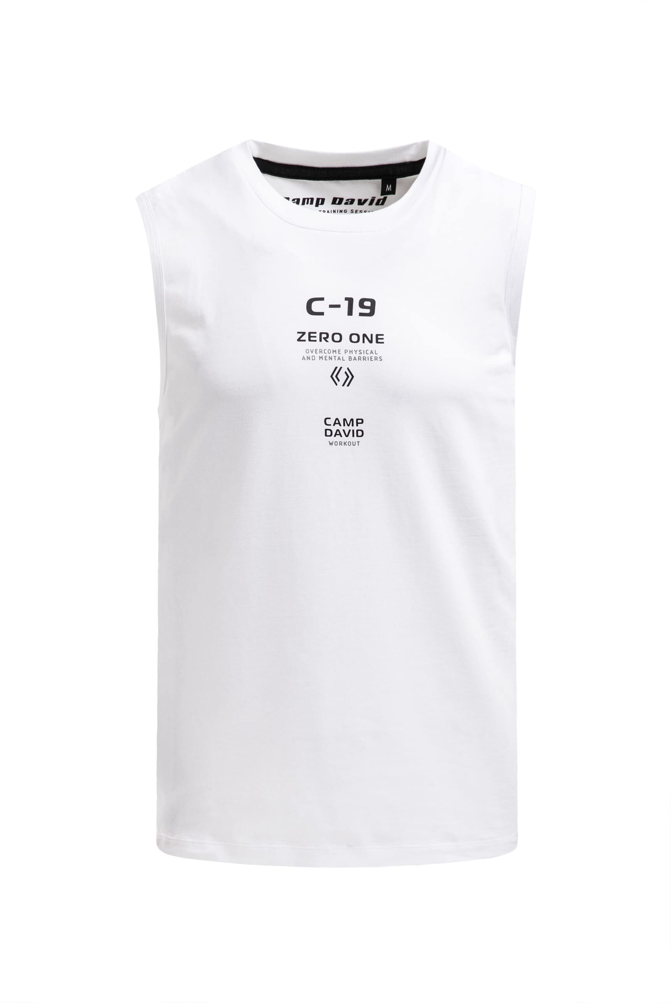 CAMP DAVID Shirt in White: front