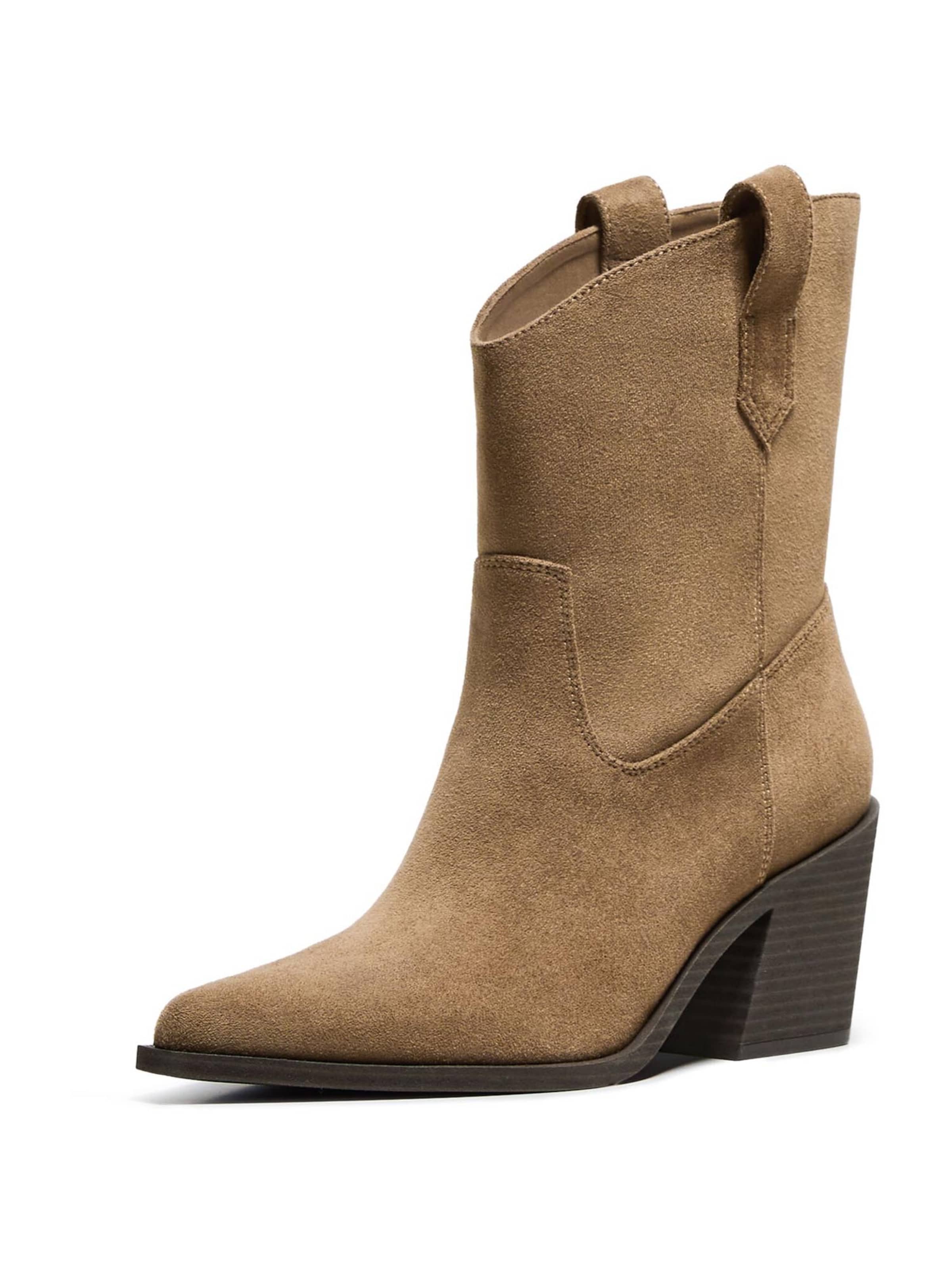 Bershka Kovbojské čižmy - Béžová: predná strana