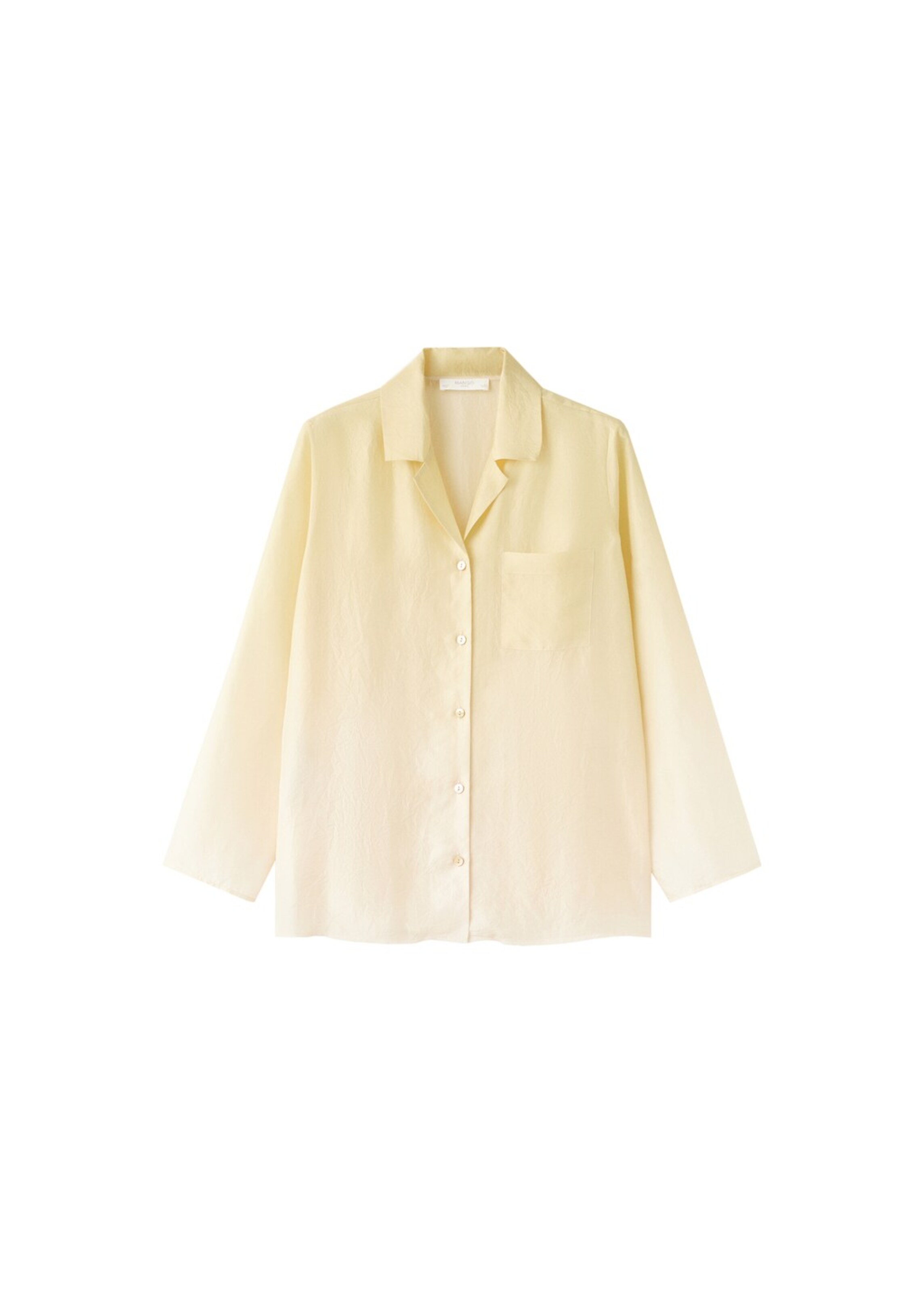 MANGO Pajama Shirt 'Habi' in Yellow: front