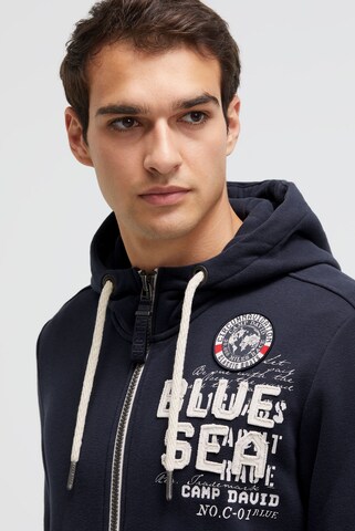CAMP DAVID Zip-Up Hoodie in Blue