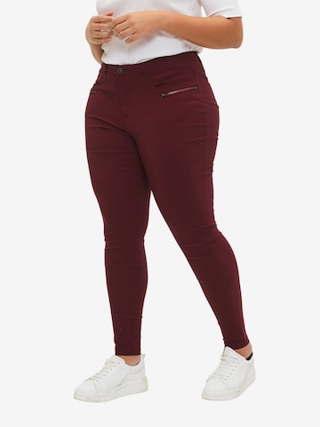 Skinny Pantaloni 'JEVA' di Zizzi in rosso