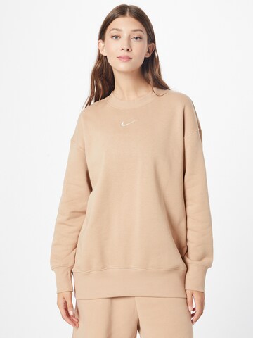 Nike Sportswear Sweatshirt in Beige: voorkant