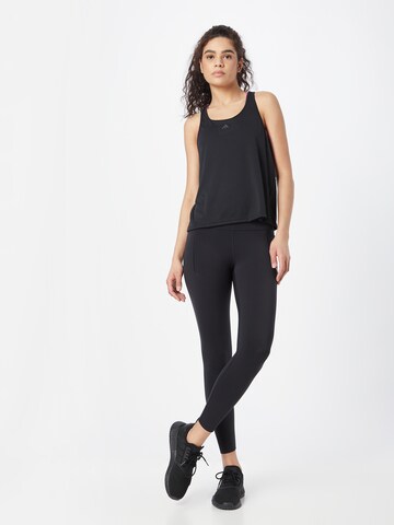 ADIDAS PERFORMANCE Skinny Παντελόνι φόρμας 'Optime Luxe' σε μαύρο