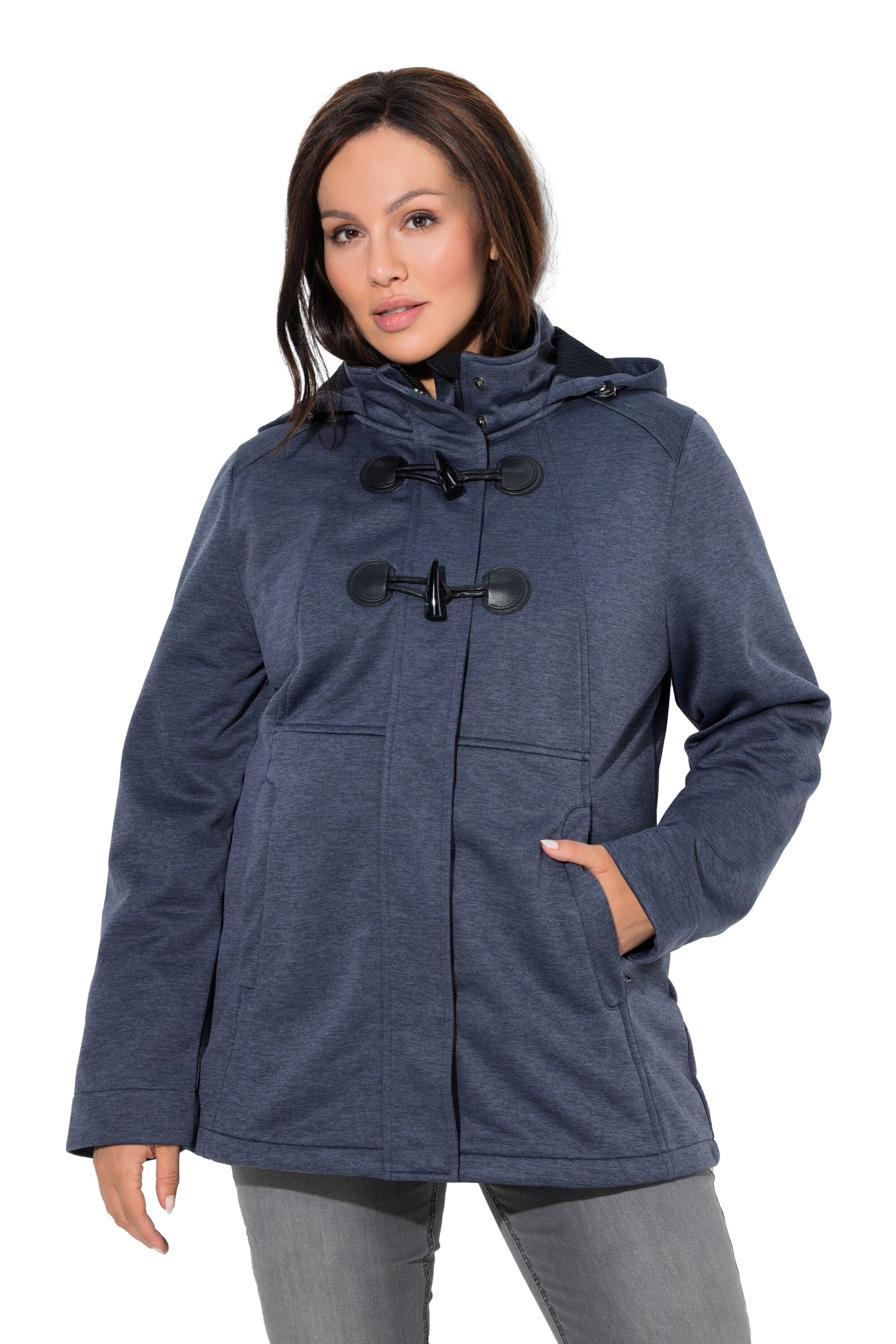 Ulla Popken Outdoorjas in Blauw: voorkant