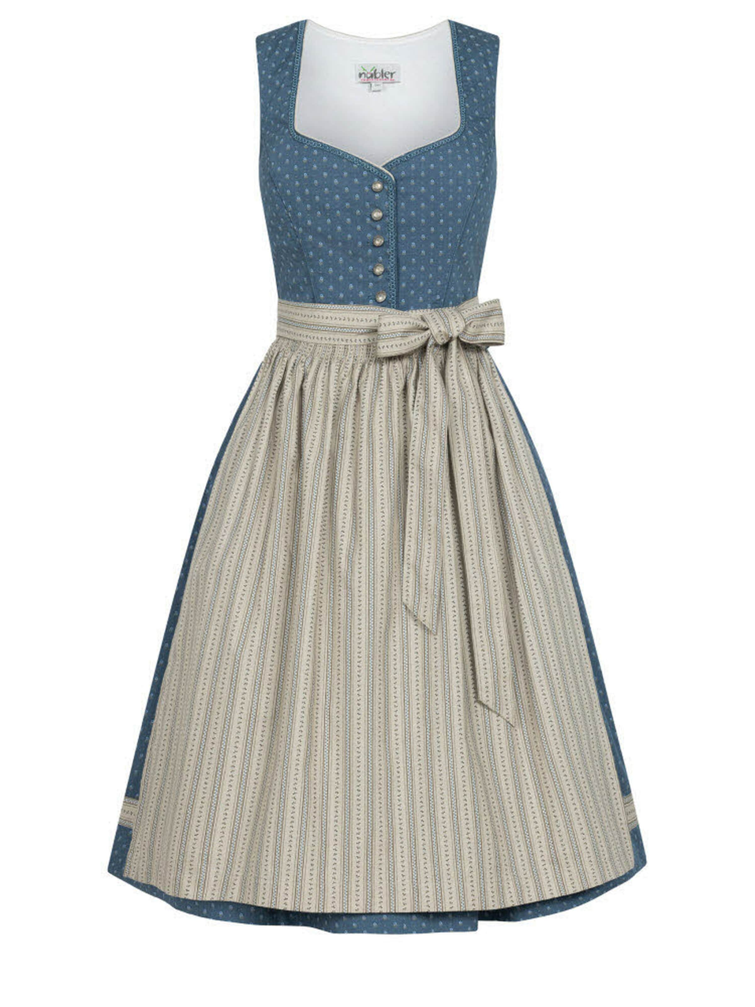 Trachtenhof Nübler Dirndl 'Midi Dirndl Felicitas'‌‌‌‌ in Blau: Vorderseite