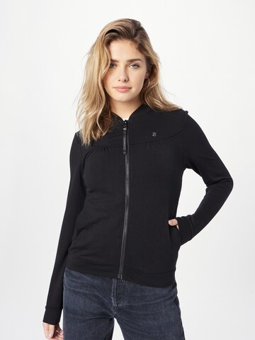 Ragwear Zip-Up Hoodie 'KENIA' in Black: front