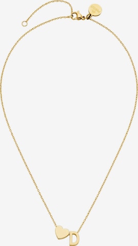 PURELEI - Cadena 'Letter Heart D' en oro: frente