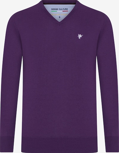 DENIM CULTURE Sweater 'Simon' in Dark purple / White, Item view