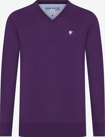 DENIM CULTURE Sweater 'Simon' in Purple: front