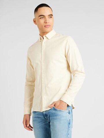 Coupe regular Chemise 'PHIL' Pepe Jeans en beige : devant