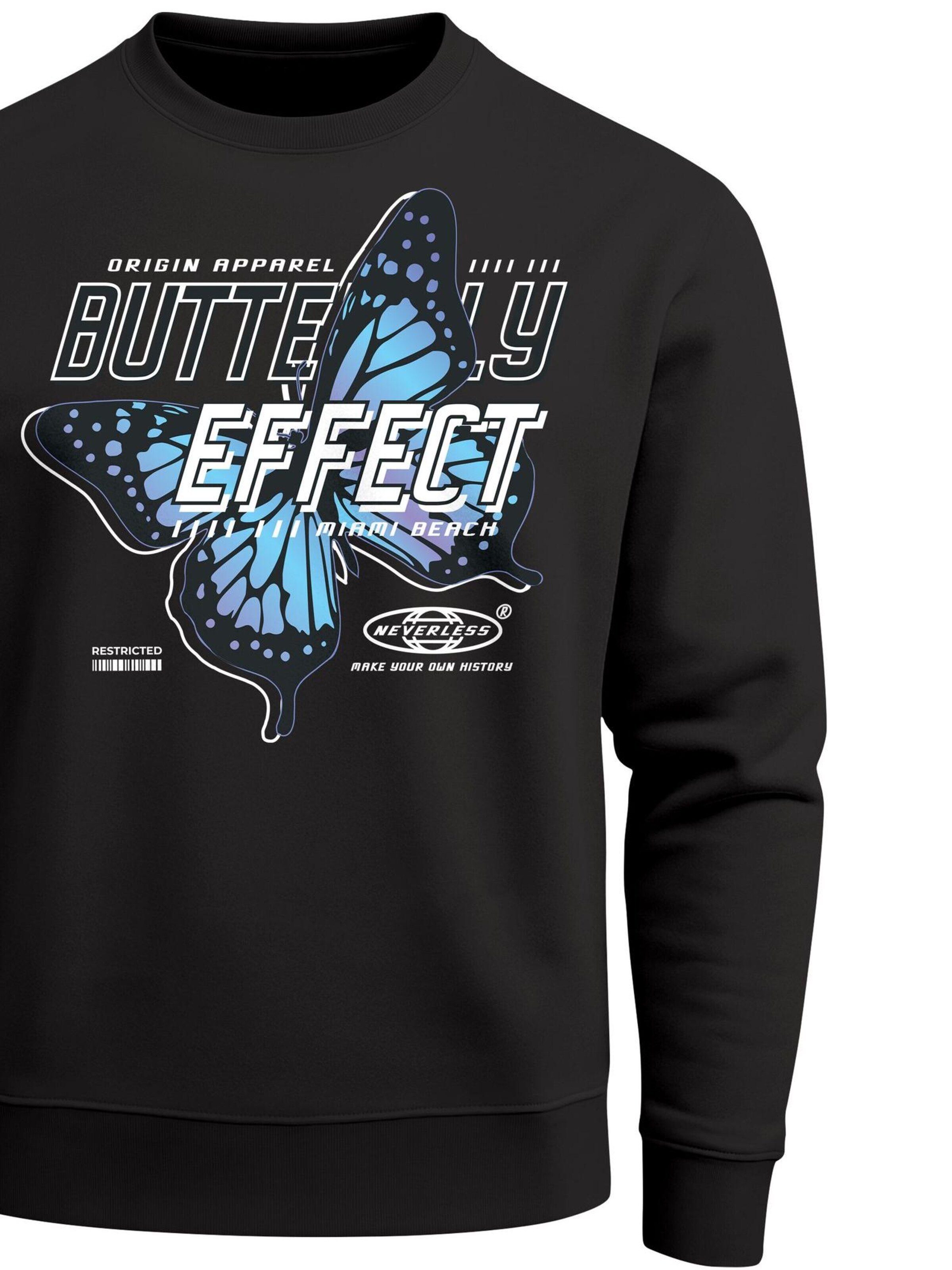 Neverless Sweatshirt 'Butterfly' in Black
