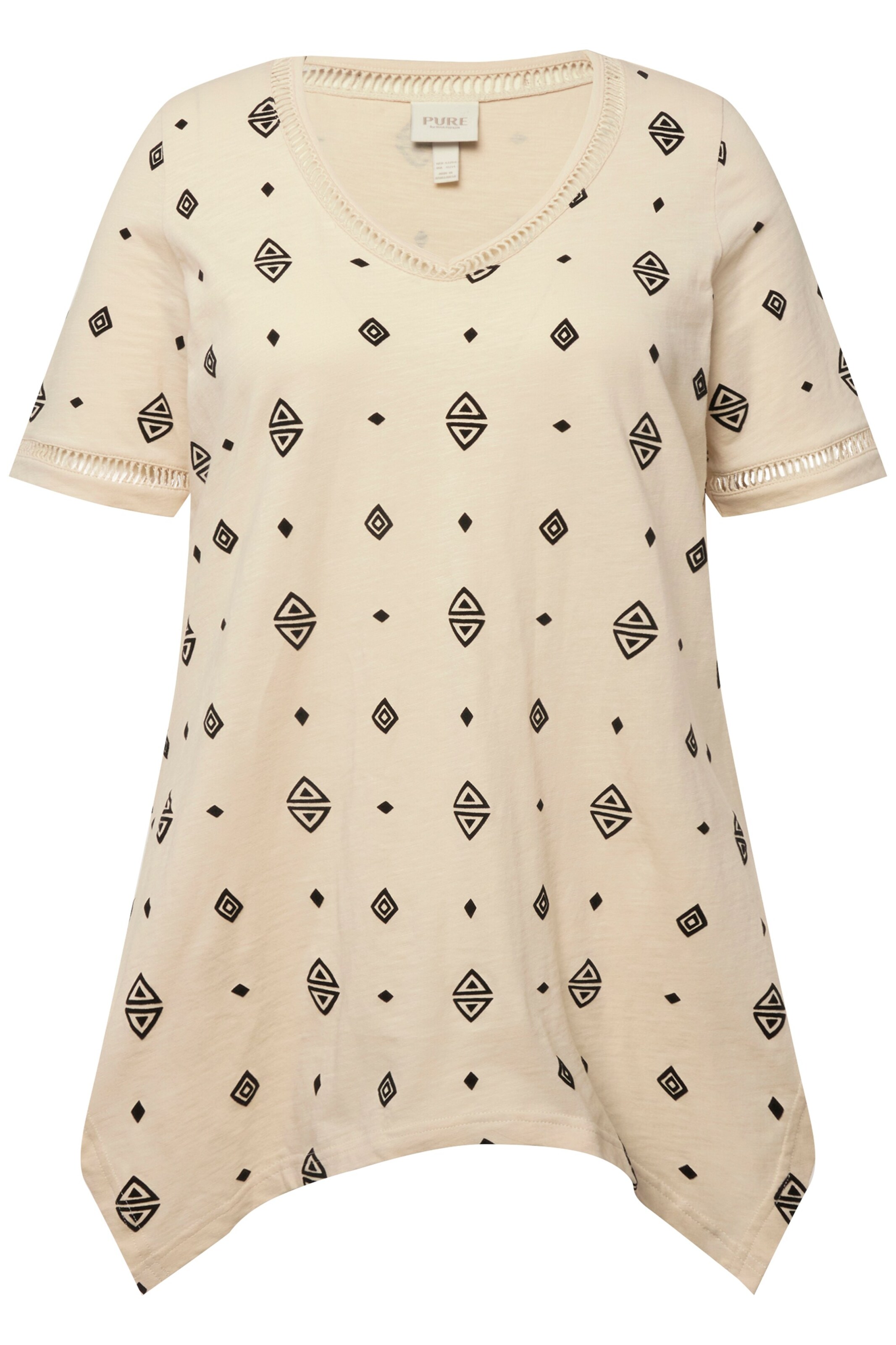 Ulla Popken T-Shirt in Beige: Vorderseite