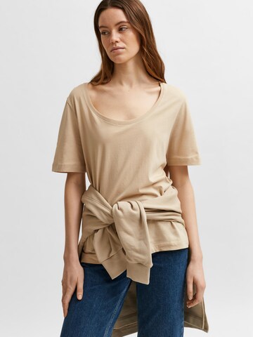 SELECTED FEMME T-Shirt in Beige