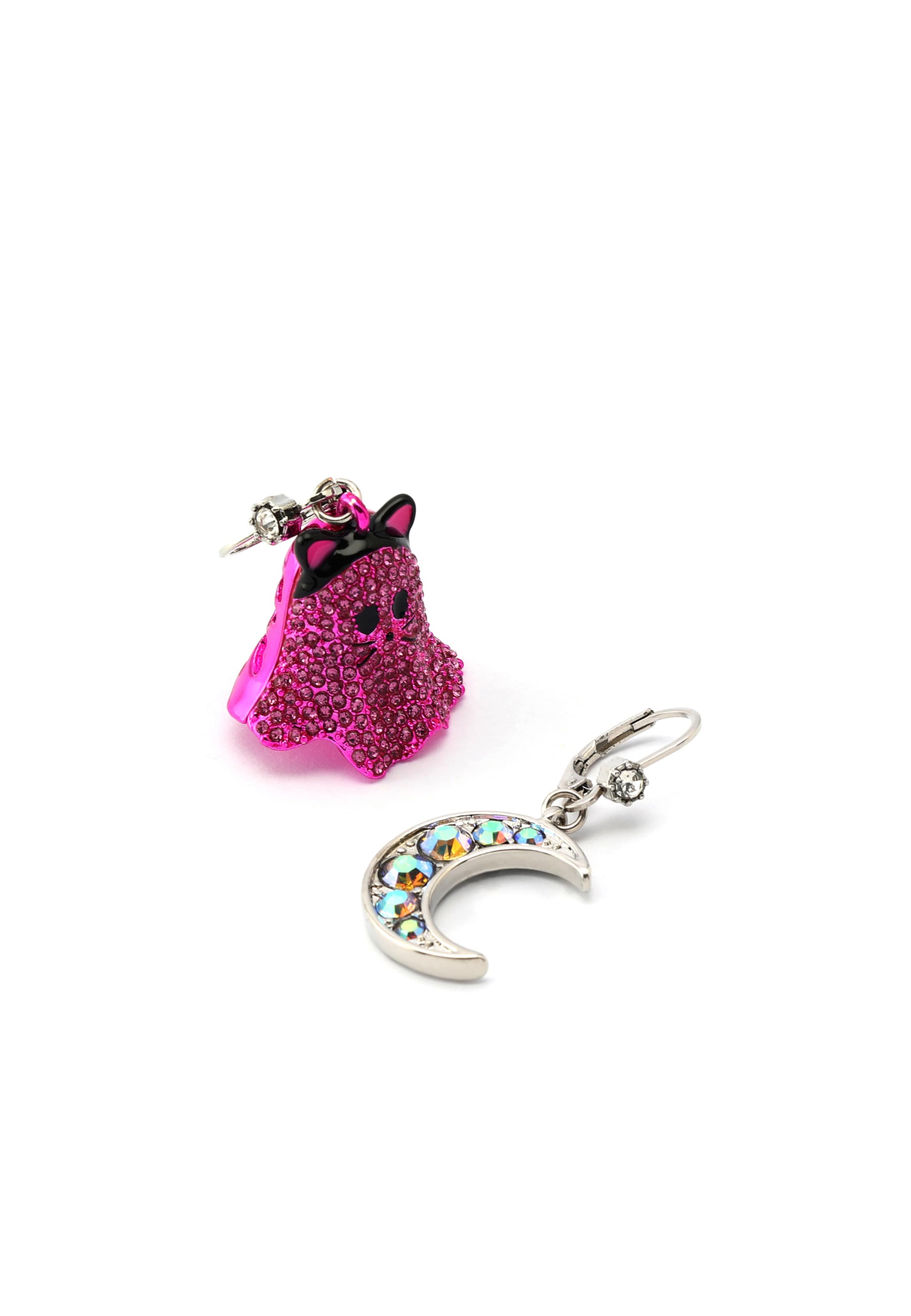 Betsey Johnson Náušnice 'Halloween Katze & Mond' – pink