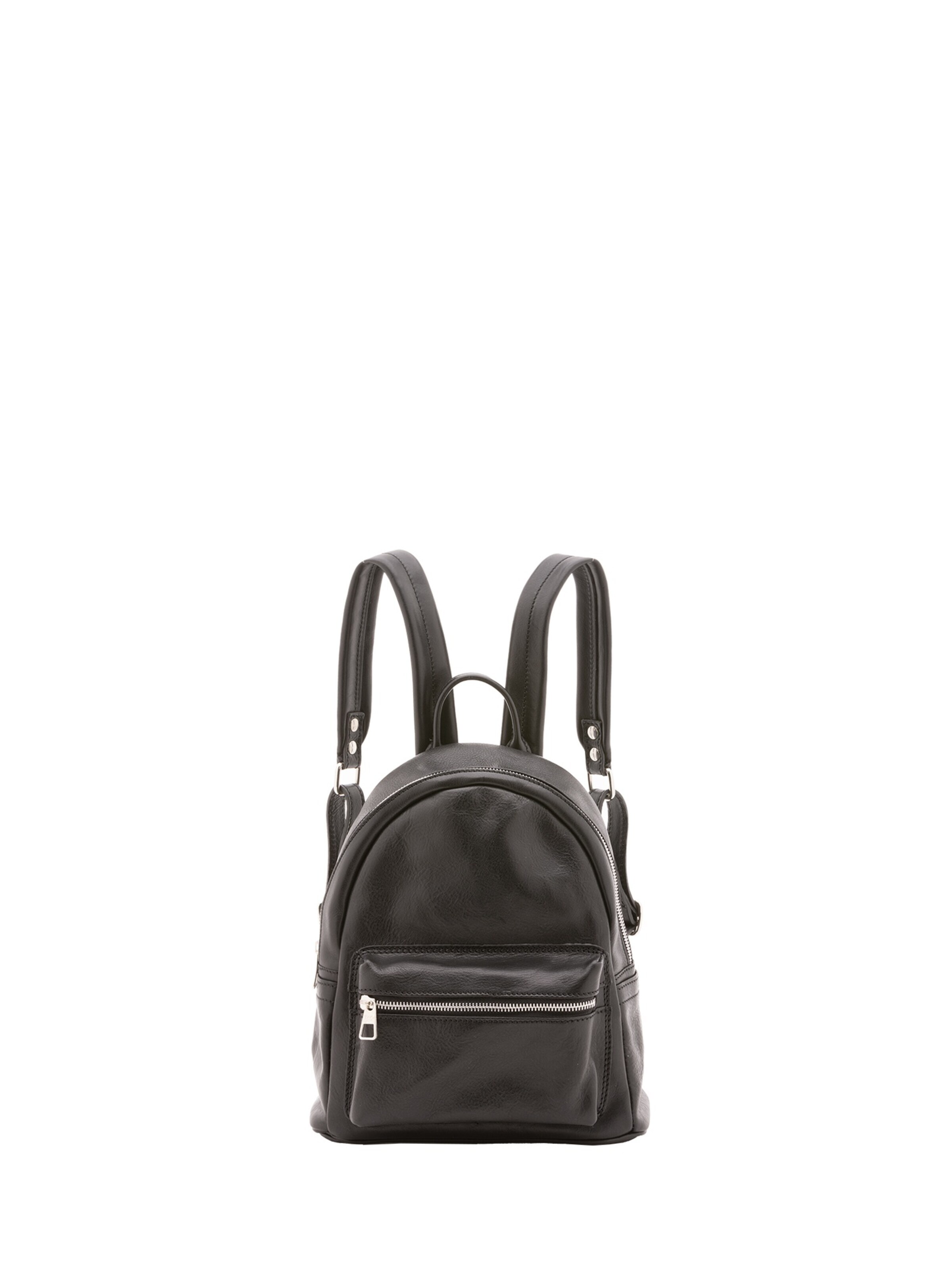 Zaino 'Zaino in vera pelle Alessia Firenze - Chiusura zip, tracolla regolabile' di Alessia Firenze in nero: frontale