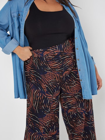 Wide Leg Pantalon Apricot en mélange de couleurs