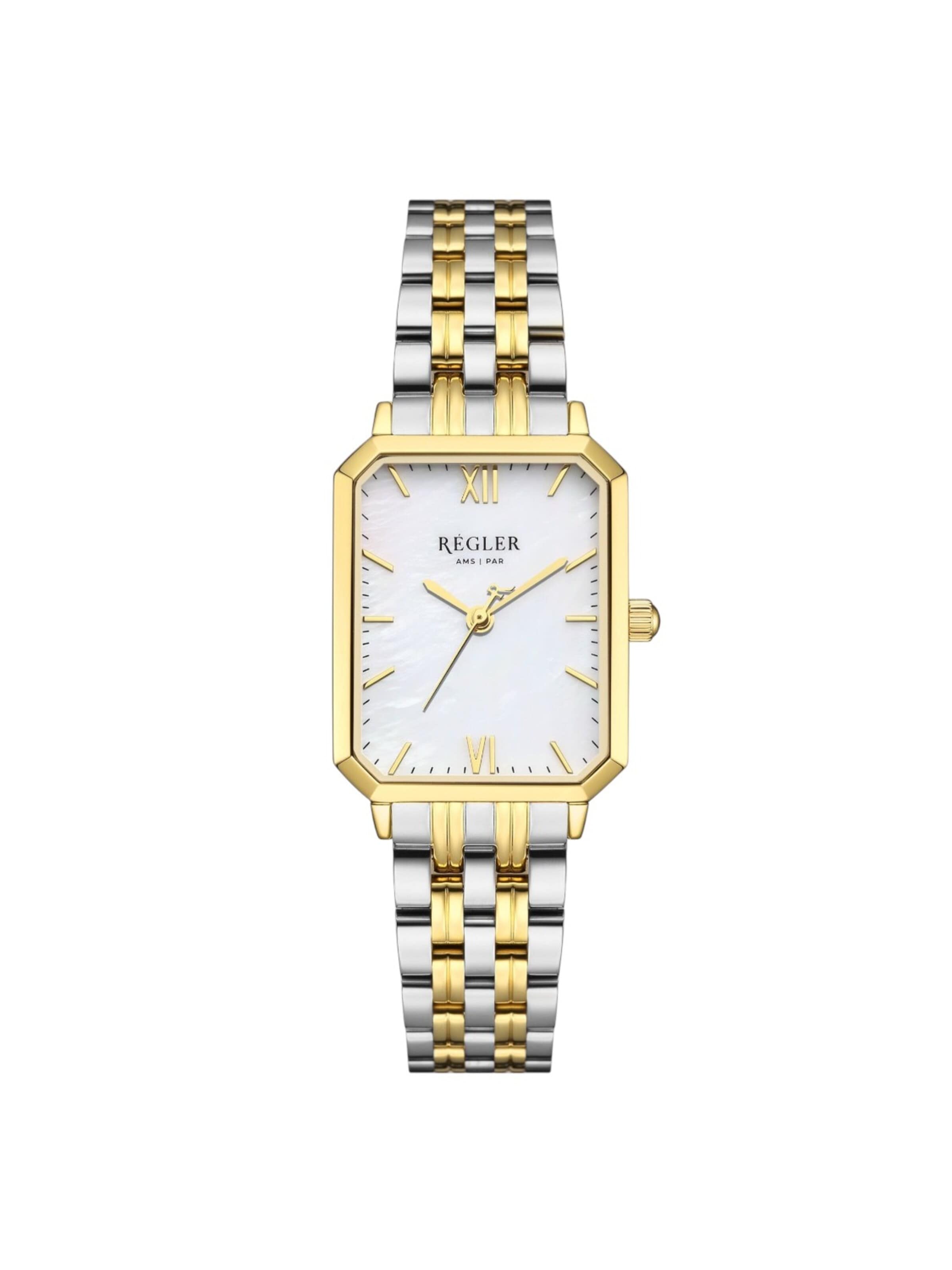 Régler Zegarek analogowy 'Régler Élégance Steel Bicolor Silver/Gold - Pearl' w kolorze złoty: przód