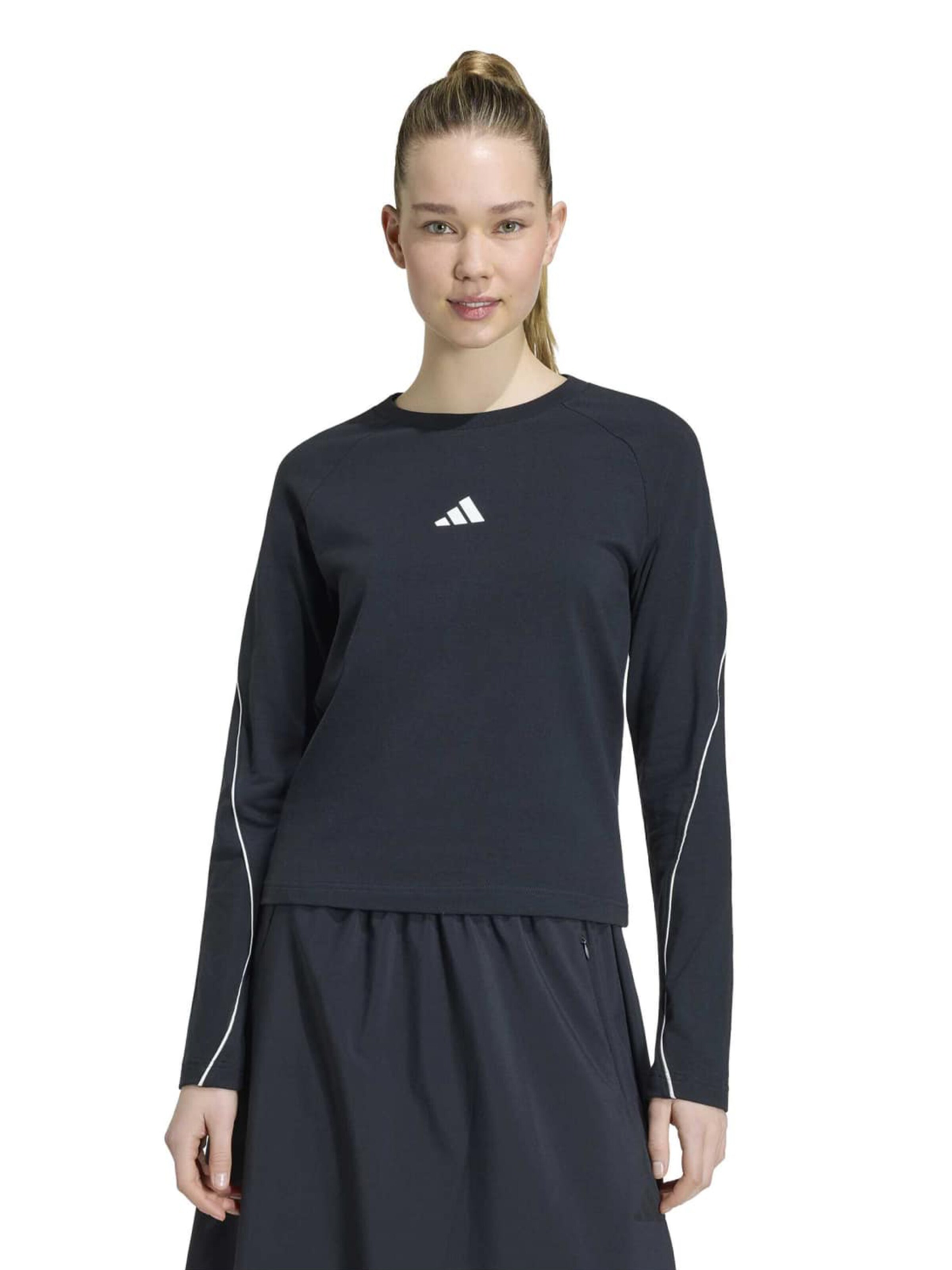 ADIDAS SPORTSWEAR Функционална тениска 'STADIUM LS' в черно: отпред