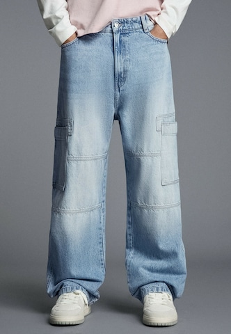 Bershka Baggy Cargo farmer - kék: elől