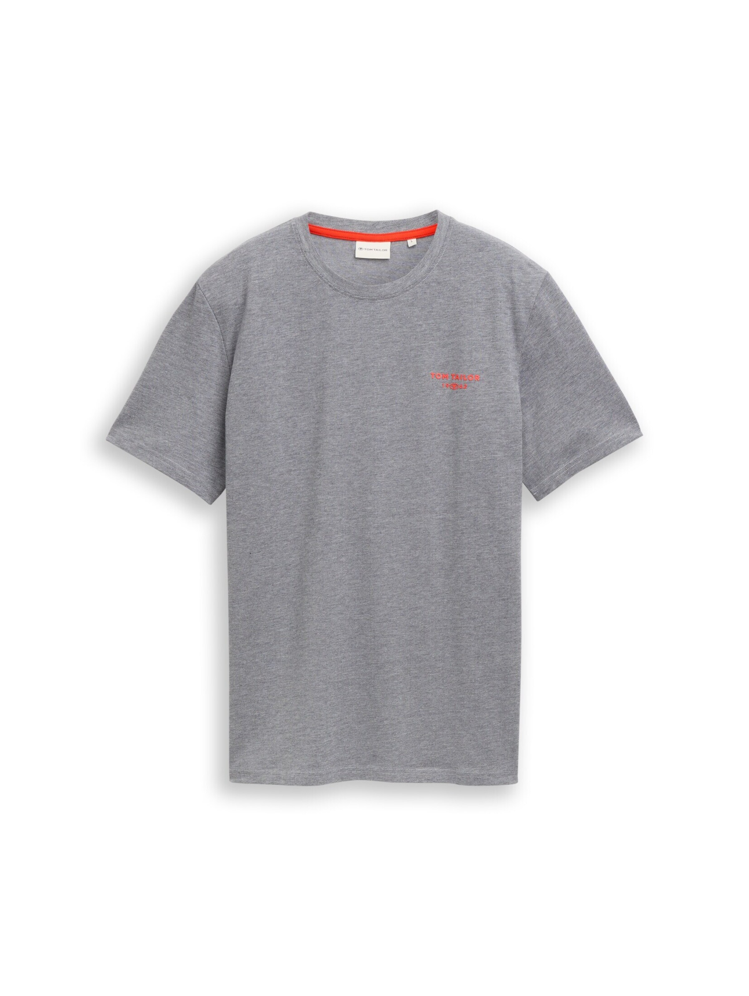 TOM TAILOR T-Shirt 'Piqué' in Grau: Vorderseite